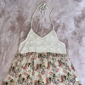 Crochet Floral Halter Top